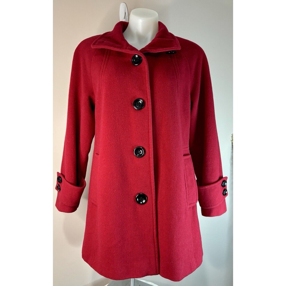 Women’s Vintage Mackintosh New England Red Wool Blend Car Coat Medium